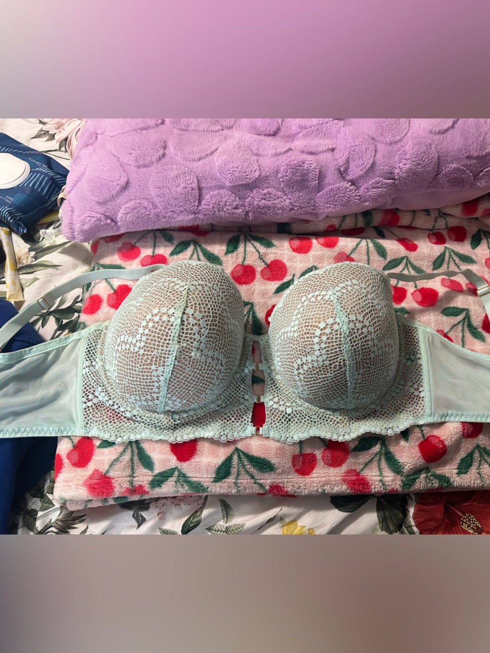 Adore Me Mint Green Lace Underwire Bra